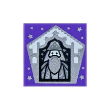 LEGO Harry Potter - Silver Albus Dumbledore Wizard Card 3068bpb1742 Tile [NEW]