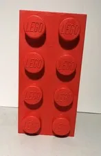 LEGO Official 19.5" X 9" Slide Top Red 4X2 Stackable Brick Piece Storage Bin Box
