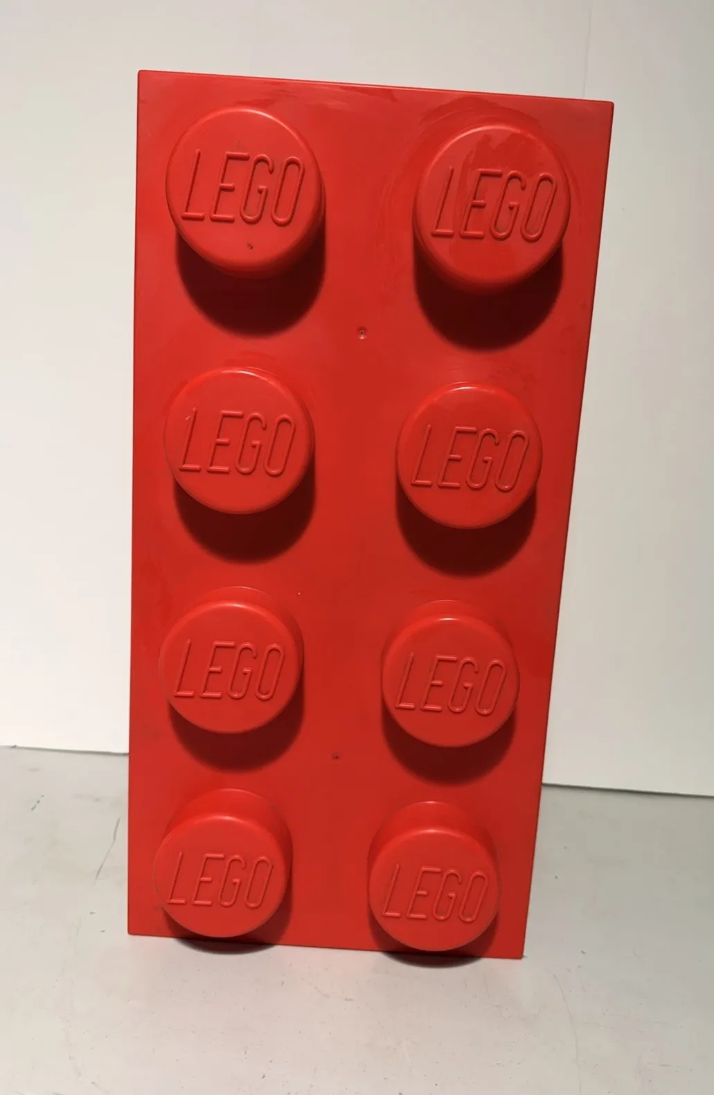 LEGO Official 19.5" X 9" Slide Top Red 4X2 Stackable Brick Piece Storage Bin Box