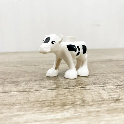 Lego Duplo Black Spotted Calf Baby Cow Animal Zoo Replacement Farm House