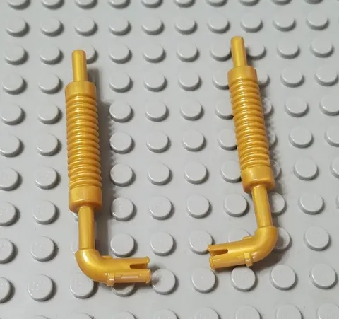 LEGO Lot of 2 City Ninjago Pearl Gold Car Truck Vehicle Exhaust Pipe Pieces