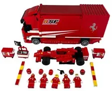 LEGO Racers Ferrari Truck Set #8185 Complete w/5-Mini-Figures No Manual EUC
