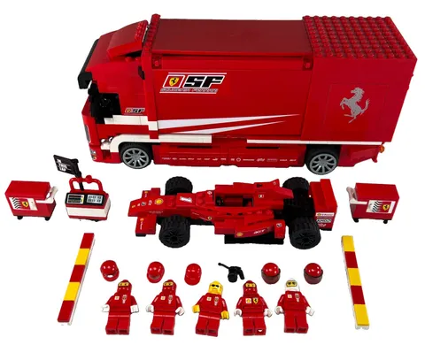 LEGO Racers Ferrari Truck Set #8185 Complete w/5-Mini-Figures No Manual EUC