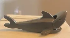 LEGO 2547c01 Shark Dark Bluish Gray Pointed Nose Debossed Eyes Moving Jaw