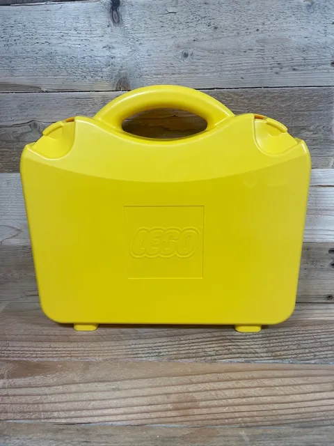 LEGO Bricks Yellow Case Travel Carrying Bin Building Blocks Toy Open Storage Box
