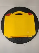 Lego Yellow & Orange Plastic Carrying Case Storage Box With Latches and Dividers