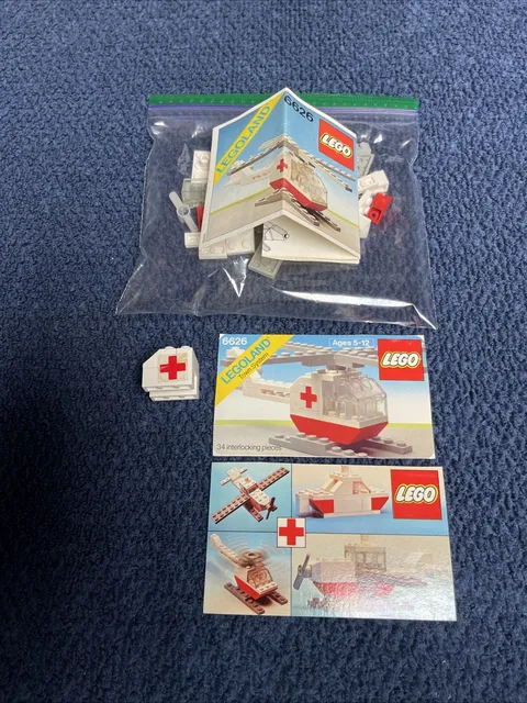 LEGO Classic Town 6626 Rescue Helicopter 100% Complete W/Partial Box & Book
