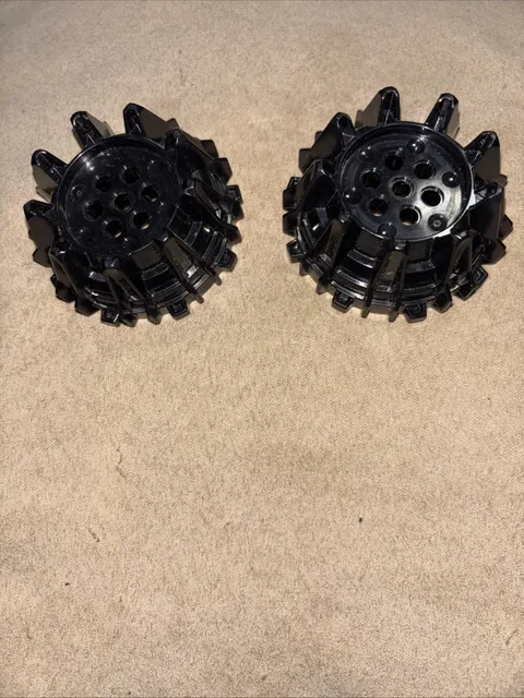 LEGO 64712 Wheel Hard Plastic with Small Cleats and Flanges Black x2 Genuine