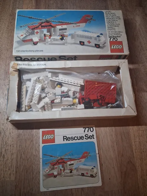Lego 770 Rescue Set Used w/ Box & Manual Vintage 1976