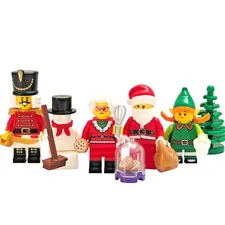 LEGO Christmas Holiday Minifigure Lot Santa Mrs Claus Elf Toy Soldier Snowman