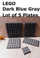 LEGO Assorted Plate DARK Blue Gray Plates Lot of 5 Star Wars Build Baseplates