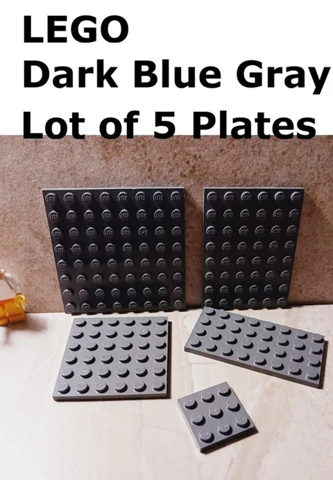 LEGO Assorted Plate DARK Blue Gray Plates Lot of 5 Star Wars Build Baseplates