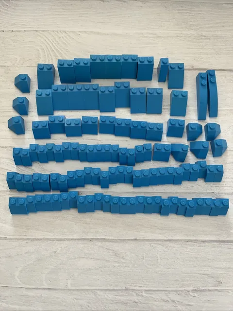 LEGO DARK AZURE BLUE LOT 106 PCS 2X1 3X2 2X2 SLOPE BRICK AZUR VARIETY