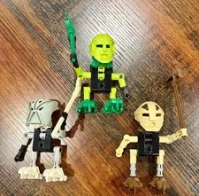 Lego Bionicle Lot Of 3: Turaga 8542 - Nuju 8544 - Matau 8541 - Used