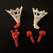 LEGO Spiderman Minifigure Accessories White Web Pieces & Red Hand Parts