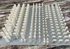 Lego Lot of 193 White Block Wall Brick Pillar Columns 1x2x5, 1x1x5, 1x1x3, 1x2x2