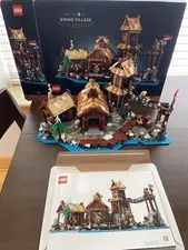 Retired LEGO Ideas Viking Village 21343 used, complete with book and box