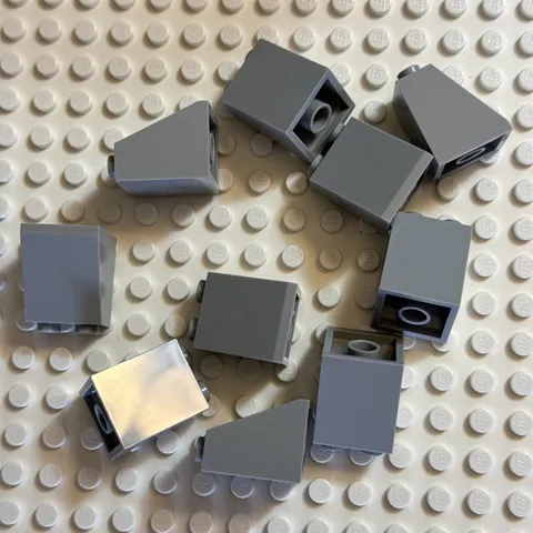 LEGO Slope - Light Bluish Gray - 65 Degree 2x2x2 with Bottom Tube - QTY x10