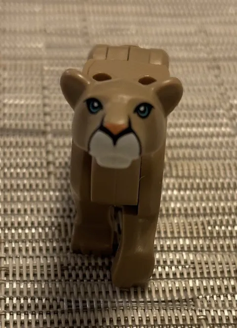 Lego Animals~ Mountain Lion Dark Tan Lioness~City Zoo Large Cat