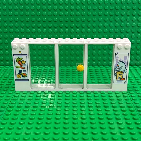 Lego Window Frame White 2x16x6 (35103) Front with Supermarket Offers + Inserts