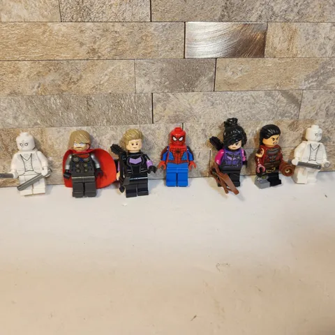 LEGO Marvel Minifigure Lot Moon Knight Thor Hawkeye Kate Bishop Shang-Chi Spidey