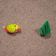 LEGO Green Tree/Plant Piece & Small Bug/Creature Part, Bulk Lot, 2 Pieces