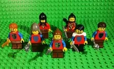 Vintage LEGO Castle Minifigure Lot 7 Lion Knights Soldiers Weapons Retro 80s 90s