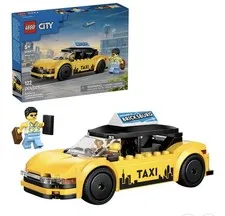 LEGO City Yellow Taxi Car Building Toy for Kids - Pretend Play Set Multicolor