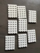 LEGO 3032 White Baseplate 4x6 - 8 Pieces