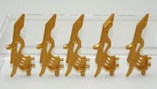LEGO 92217 x 5 Pearl Gold Hero Factory Weapon, Half Claw from Set 44003 Scarox