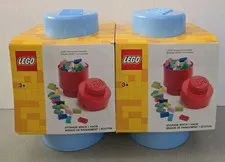 *2 Pack* LEGO Stackable Storage Brick 1 Knob- Light Blue Color