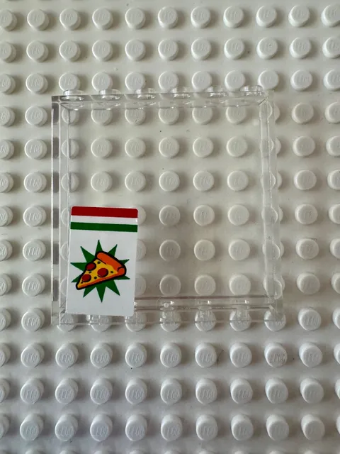 LEGO Panel 1 x 6 x 5 with Red and Green Stripes and Pepperoni Pizza 59349pb394