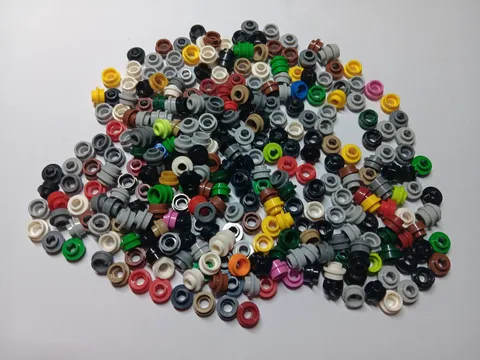 LEGO BULK LOT OF 300 1X1 ROUND PLATES OPEN STUD MIXED COLORS #85861