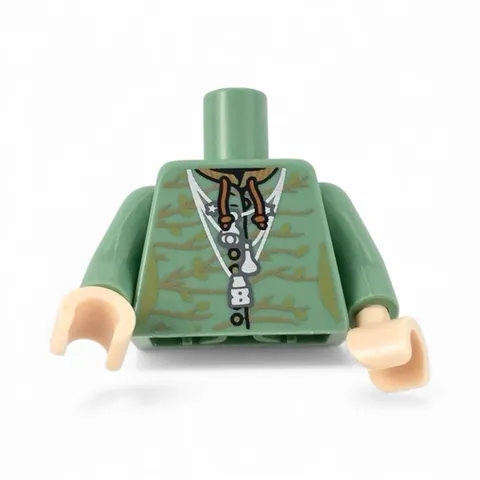 LEGO - Minifig, Torso Female Robe with Buttons, Green Leaves & Silver Necklaces