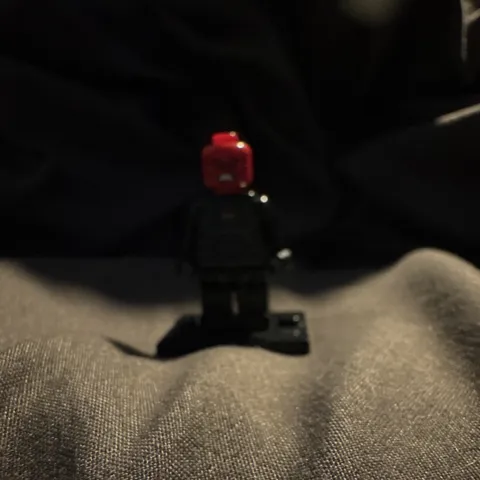 LEGO Plastic Minifigure Black Body w/ Red Head on Black Base Figure