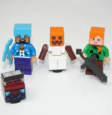 Lego Minecraft Holiday Minifigure Lot Advent Steve Alex Ugly Sweater Snowman
