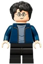 LEGO® Minifigure Harry Potter hp288 Harry Potter Dark Blue Open Jacket Black Med