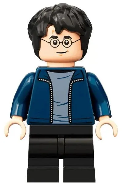 LEGO® Minifigure Harry Potter hp288 Harry Potter Dark Blue Open Jacket Black Med