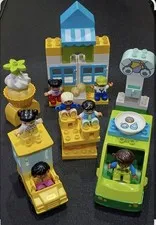 LEGO DUPLO Mixed Toddler Playset Lot - Ice Cream Shop, Figures & Vehicles