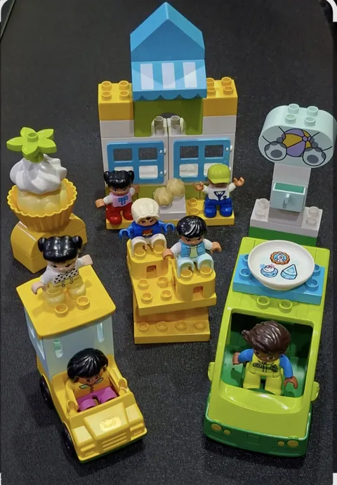 LEGO DUPLO Mixed Toddler Playset Lot - Ice Cream Shop, Figures & Vehicles