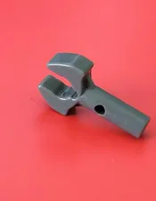 LEGO 48729b Bar 1L clip mechanical claw cut edges, hole on side dark bluish gray