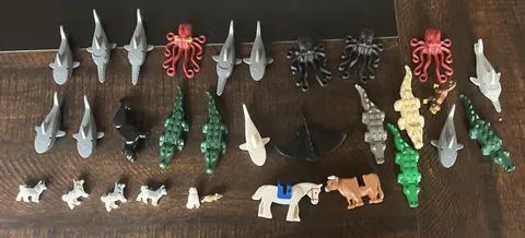 Lego Rare Animals Lot Puma Octopus Cow Swordfish Stingray And More