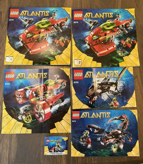Lego Atlantis Lot of 6 Instruction Manuals 8058 8060 8072 8075 8076 No Bricks