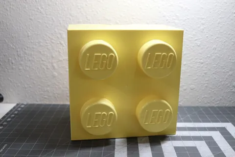 2010 Lego Light  Square Yellow Brick Block Storage Container Box