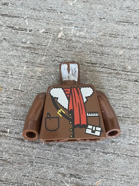 Lego Brown Torso Adventurers Orient Leather Jacket Red Scarf Yellow Hands