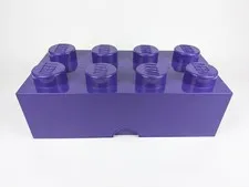 Lego Large Stackable Storage Brick Block Box Only 8 Knobs Purple Rare Authentic