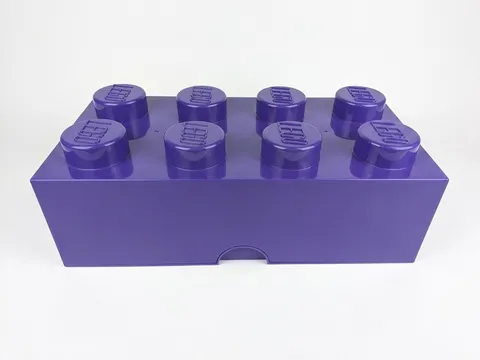 Lego Large Stackable Storage Brick Block Box Only 8 Knobs Purple Rare Authentic