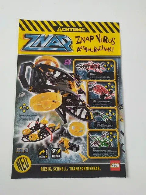 Rare Advertising Flyer Advertising Sheet Lego Znap 3571 3551 3581 3531 3552 1998