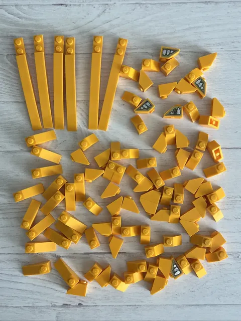 LEGO BRIGHT LIGHT ORANGE LOT 100 PCS 2X1 3X1 10X1 SLOPE BRICK VARIETY