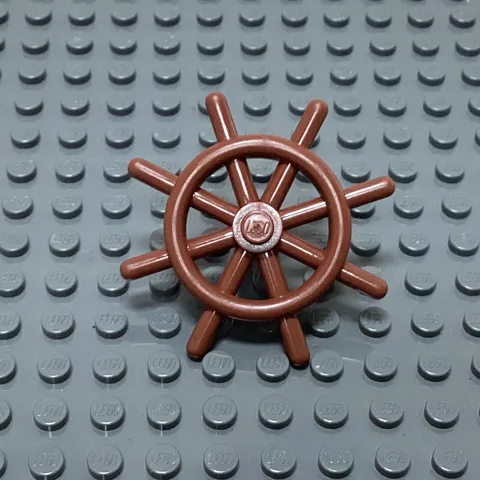 Lego Pirate Ship Wheel Reddish Brown Boat Steering